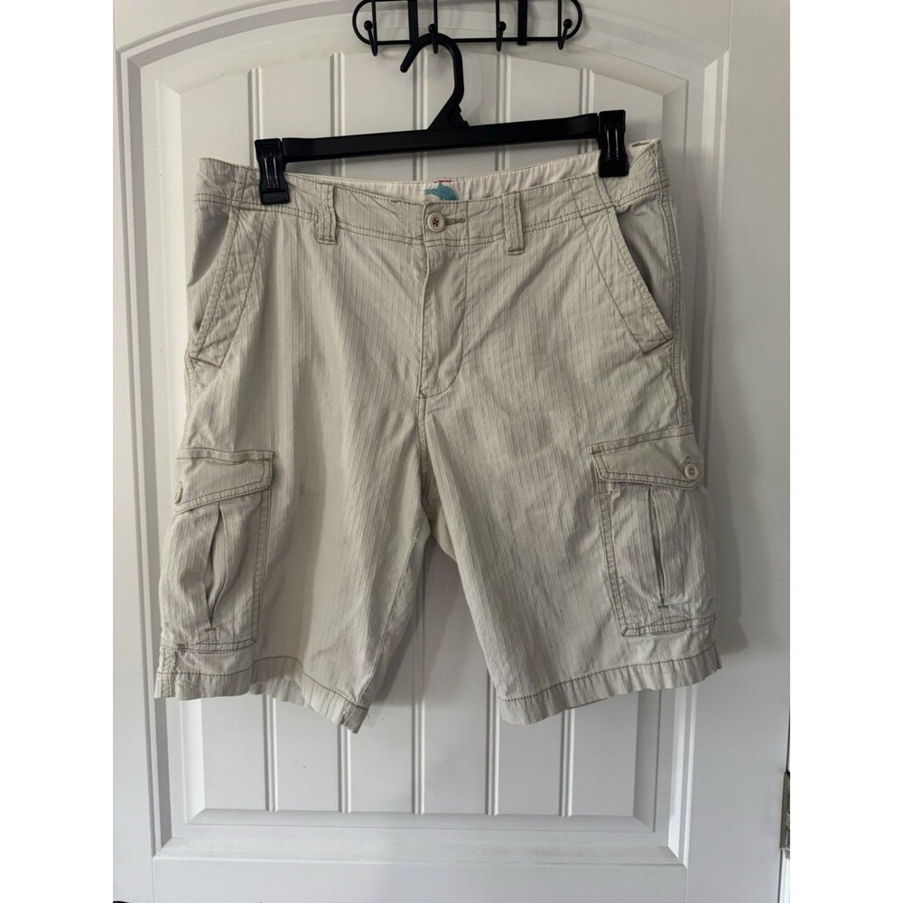 Tommy Bahama Relax Cargo Shorts Men’s Khaki Tan Chino Shorts size 33 Tencel